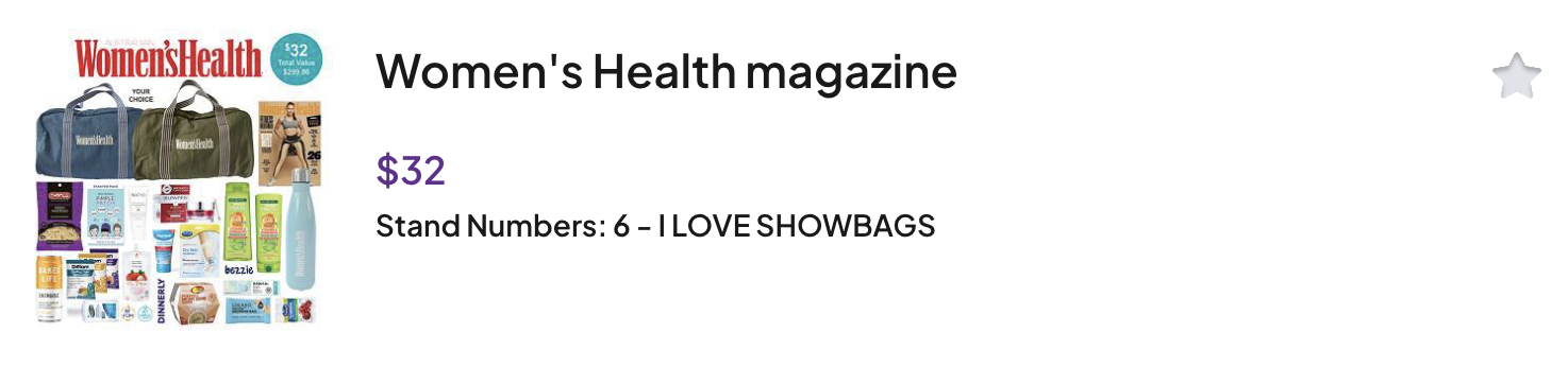 Women's Health showbag