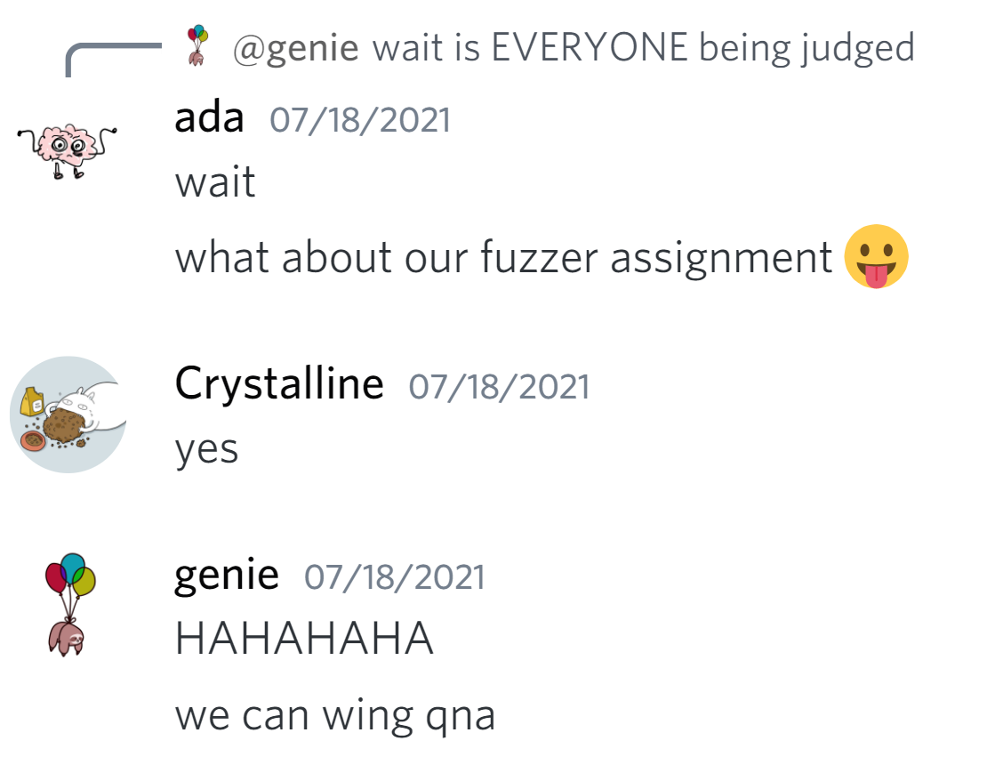 Ada and Genie realising we need to do live Q&A